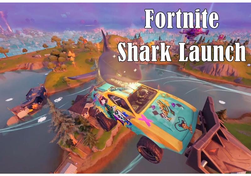 Fortnite Glitch, get launched into orbit by a shark